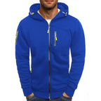 Sweat à capuche zippé détails contrastants bleu pour homme