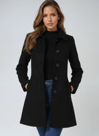 Trench classique ajusté à boutons pour femme