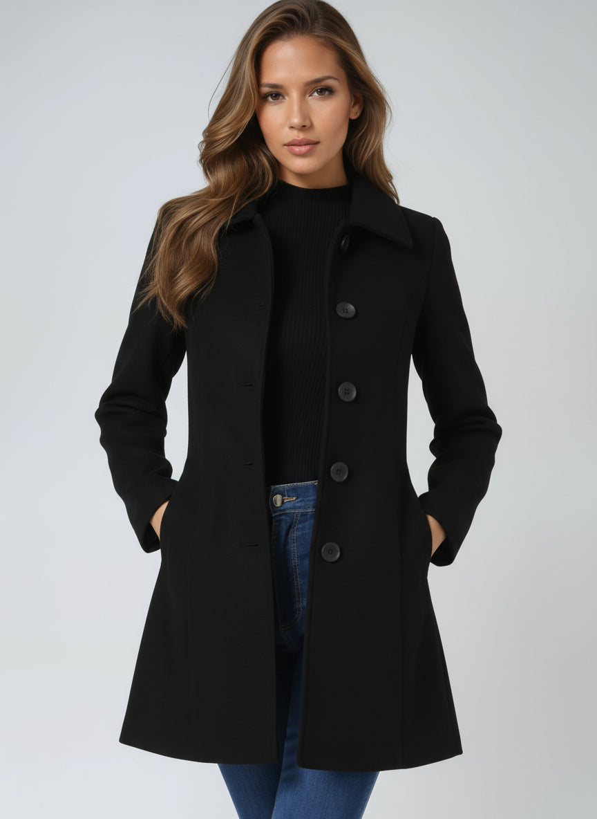 Trench classique ajusté à boutons pour femme