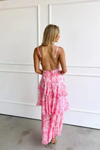Full-length side view of dress silhouette
