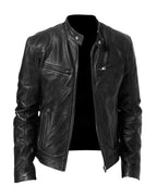 Veste biker col montant zippée pour homme