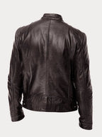 Veste biker col montant zippée pour homme – vue 2