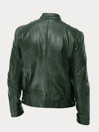 Veste biker col montant zippée pour homme – vue 5
