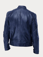 Veste biker col montant zippée pour homme – vue 6