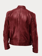 Veste biker col montant zippée pour homme – vue 7