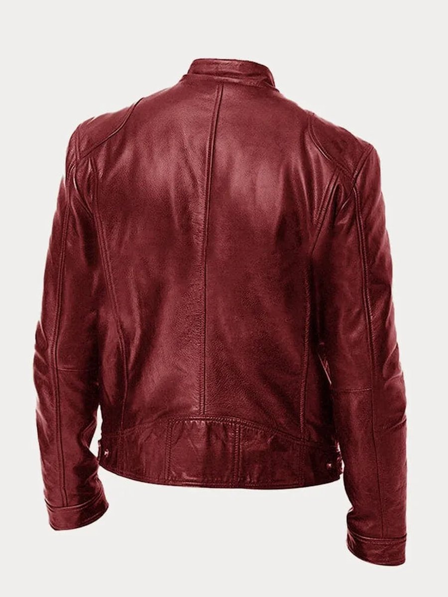 Veste biker col montant zippée pour homme – vue 7