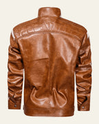 Veste biker col montant zippée pour homme