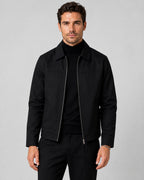 Veste Harrington col chemise à zip noir pour homme