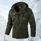 Veste imperméable à capuche avec poches vert pour homme