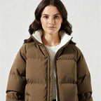 Veste matelassée capuche doublure sherpa pour femme