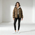 Veste matelassée capuche doublure sherpa pour femme – vue 2