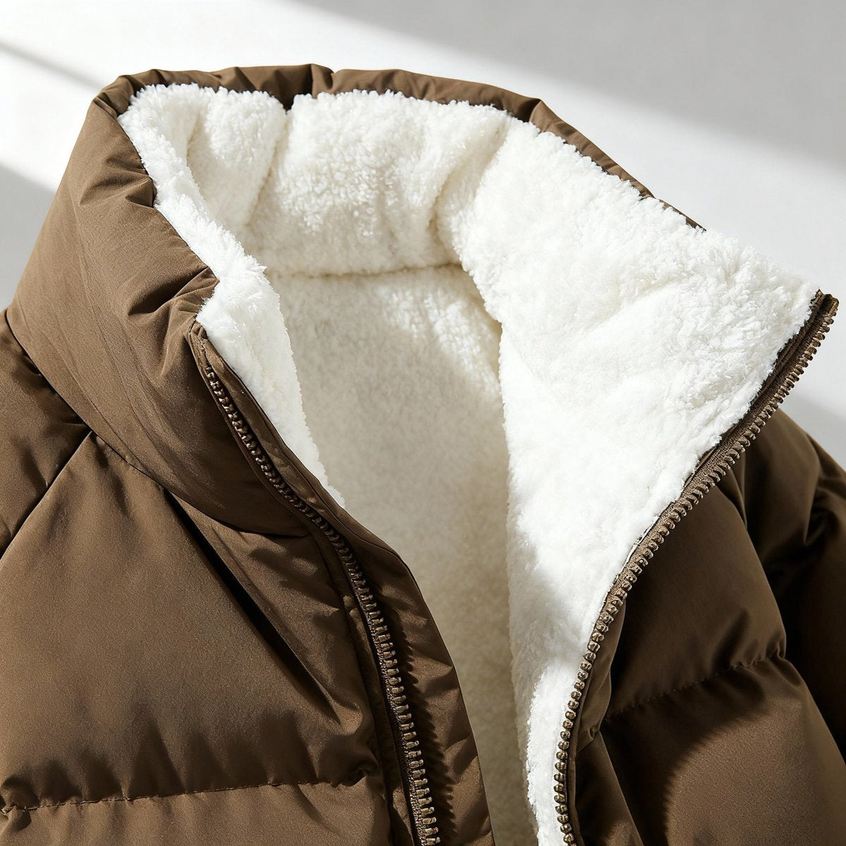 Veste matelassée capuche doublure sherpa pour femme – vue 4