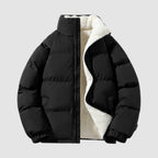 Veste matelassée capuche doublure sherpa noir pour femme