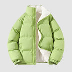 Veste matelassée capuche doublure sherpa vert pour femme