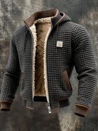 Veste matelassée capuche doublée sherpa gris pour homme