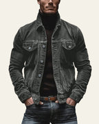 Veste trucker côtelée avec poches poitrine pour homme – vue 3