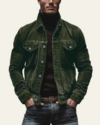 Veste trucker côtelée avec poches poitrine pour homme – vue 4