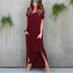 Detail shot of soft cotton blend fabric texture on maxi dress