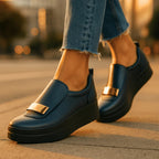 Orthopedic cushioned insole and chunky platform sole detail