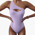 Close-up of ribbed fabric texture and chest cutout design