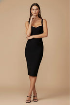 Women's Bandage Sweetheart Bodycon Midi Dress