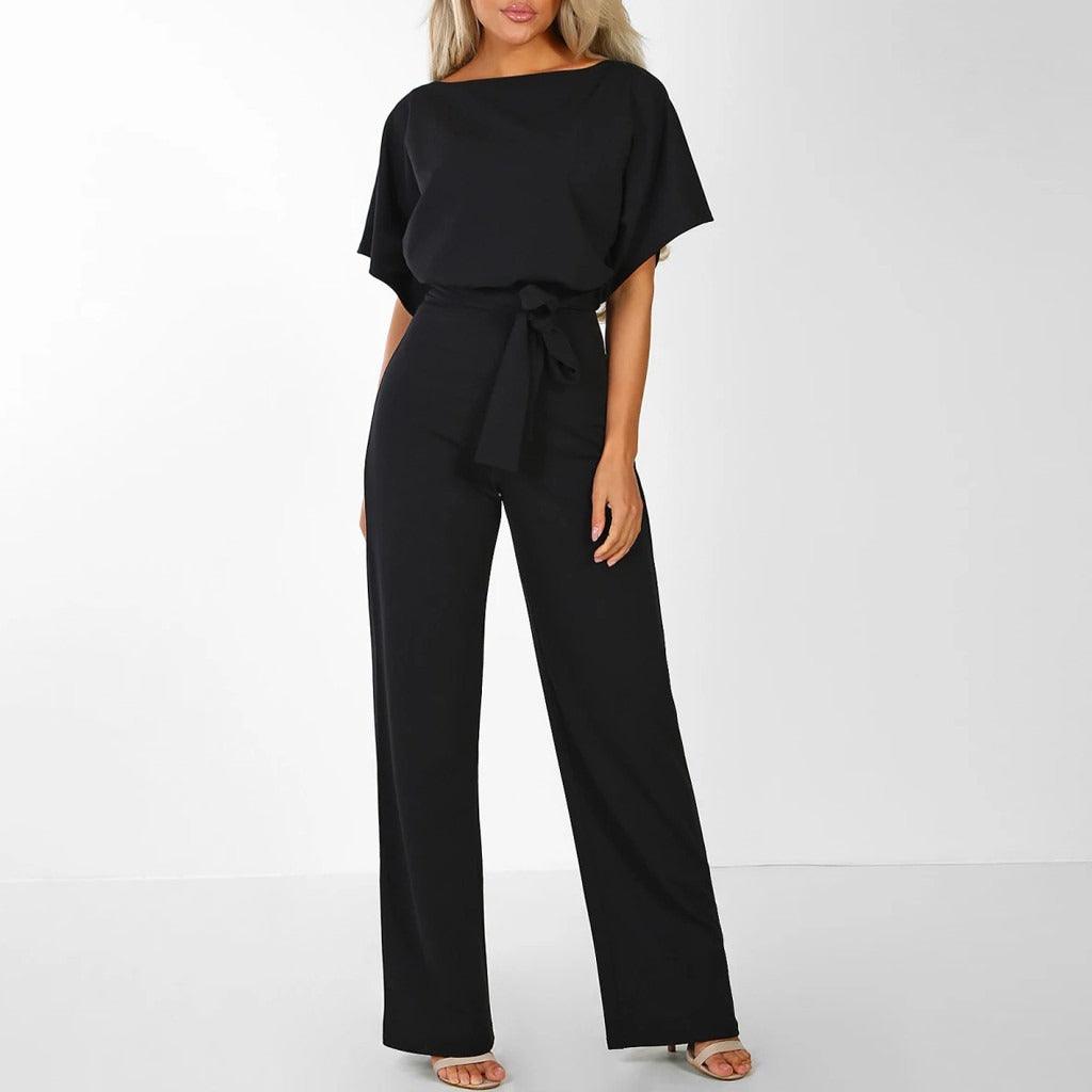 Side profile view of the outfit highlighting the self-tie belt detail