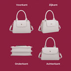 Handbag styled as evening accessory with minimal essentials