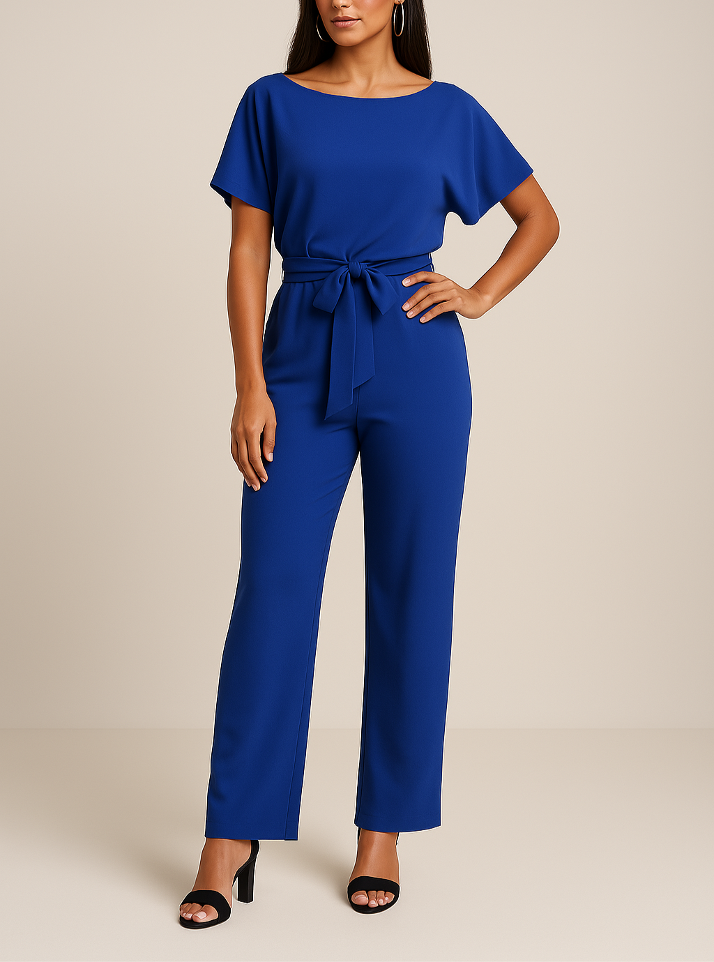 Full length side view of jumpsuit silhouette