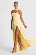 Model final pose showcasing complete dress design