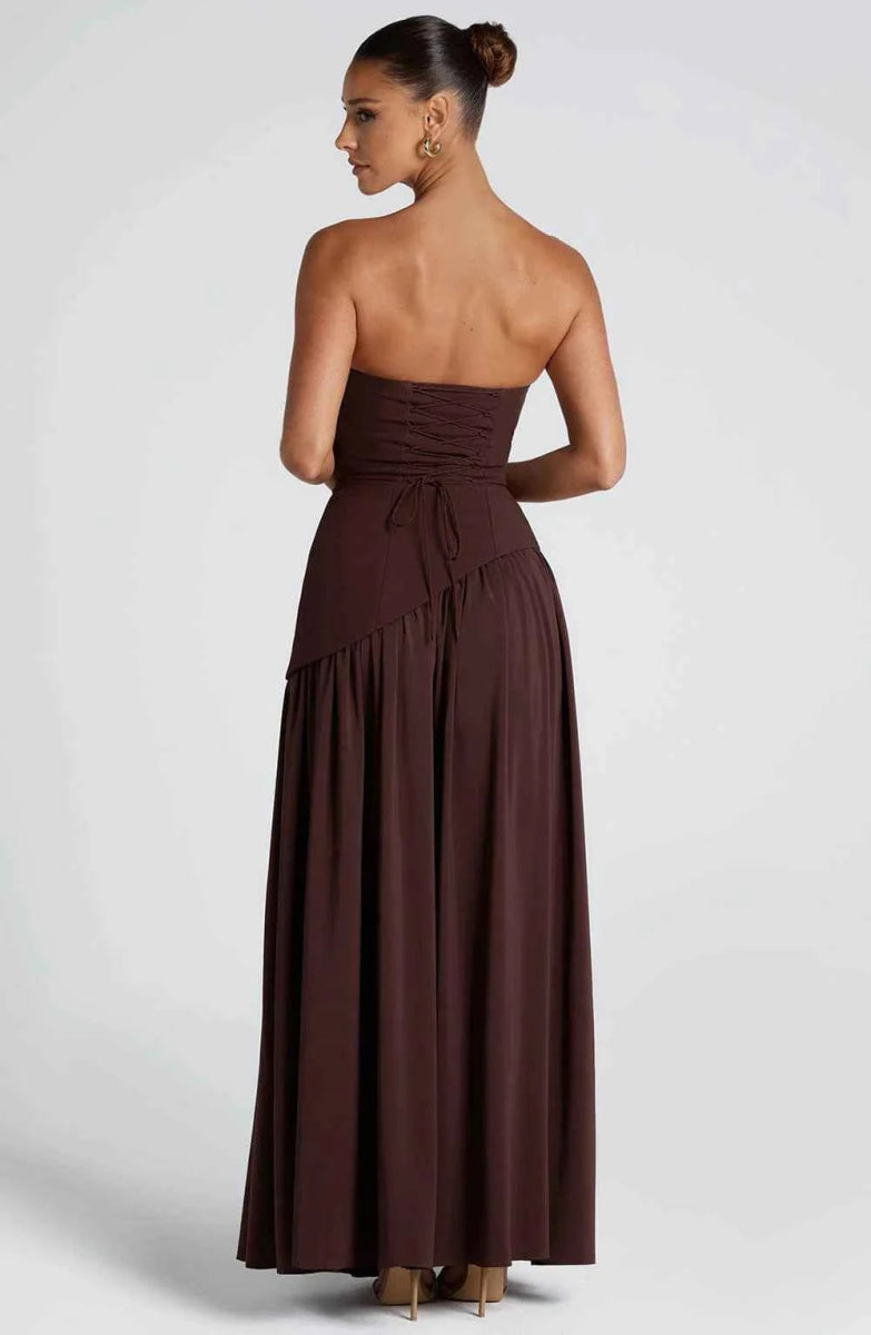 Full-length side angle of dress silhouette