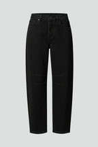 Black high waist wide leg denim jeans front view on mannequin