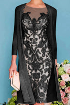 Woman in dress final full-length pose