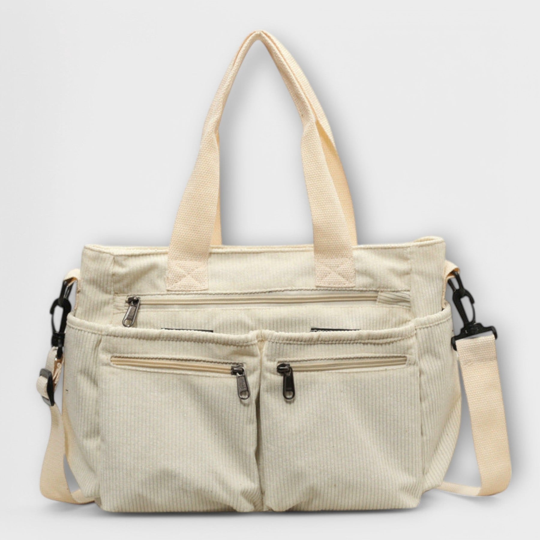 Women's Corduroy Multi Pocket Tote Bag