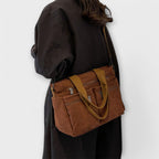 Flat lay of corduroy tote showing overall design