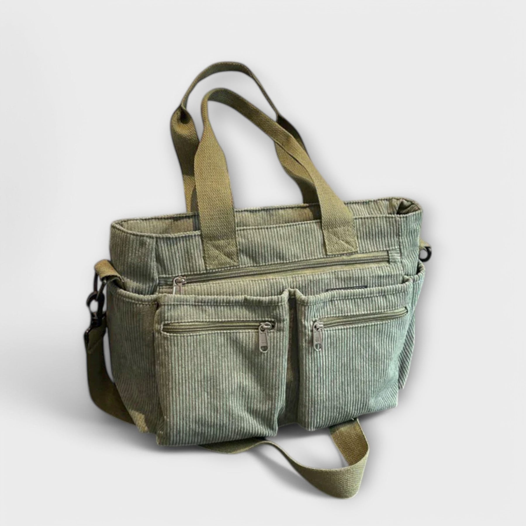 Bottom view of tote showing base reinforcement