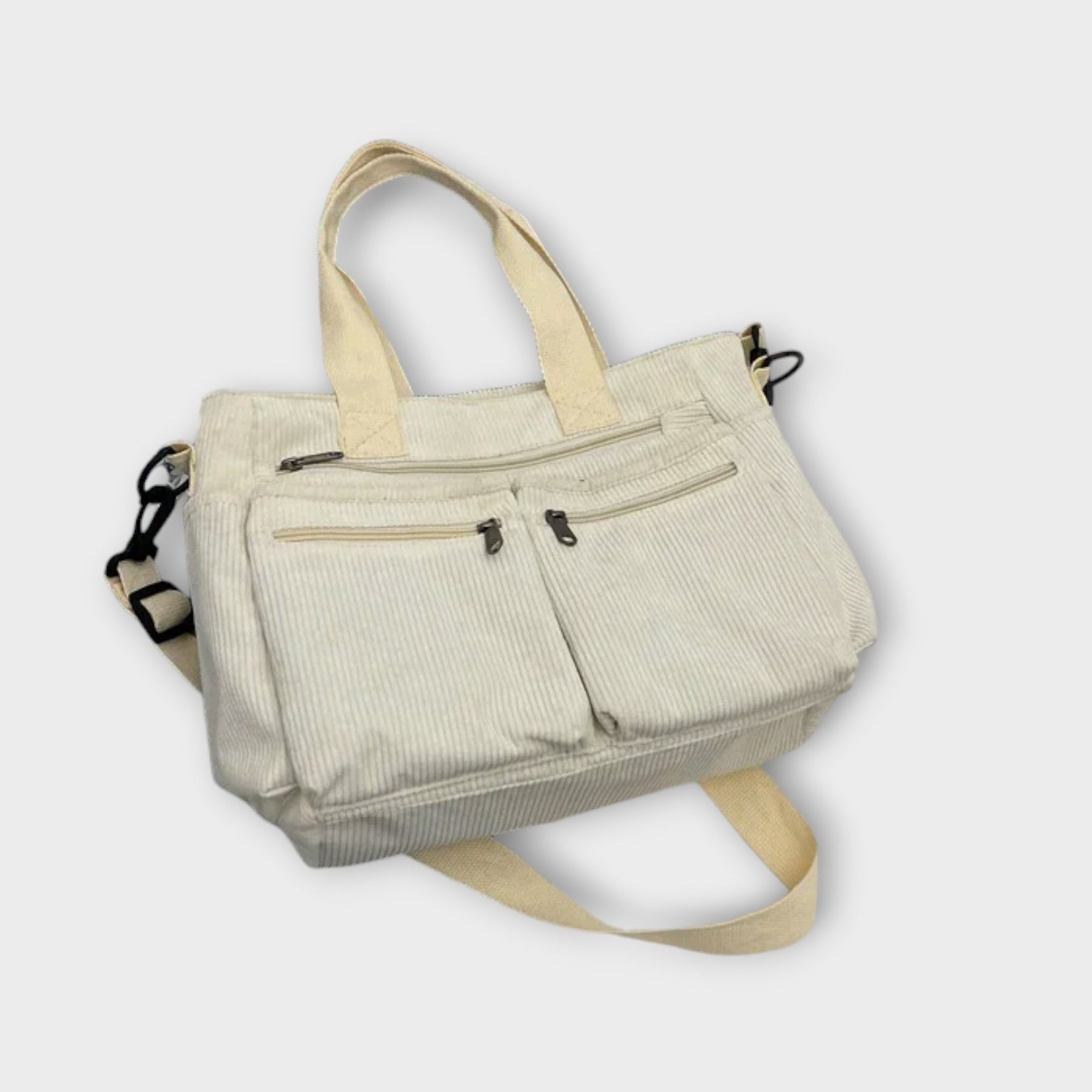 Women's Corduroy Multi Pocket Tote Bag