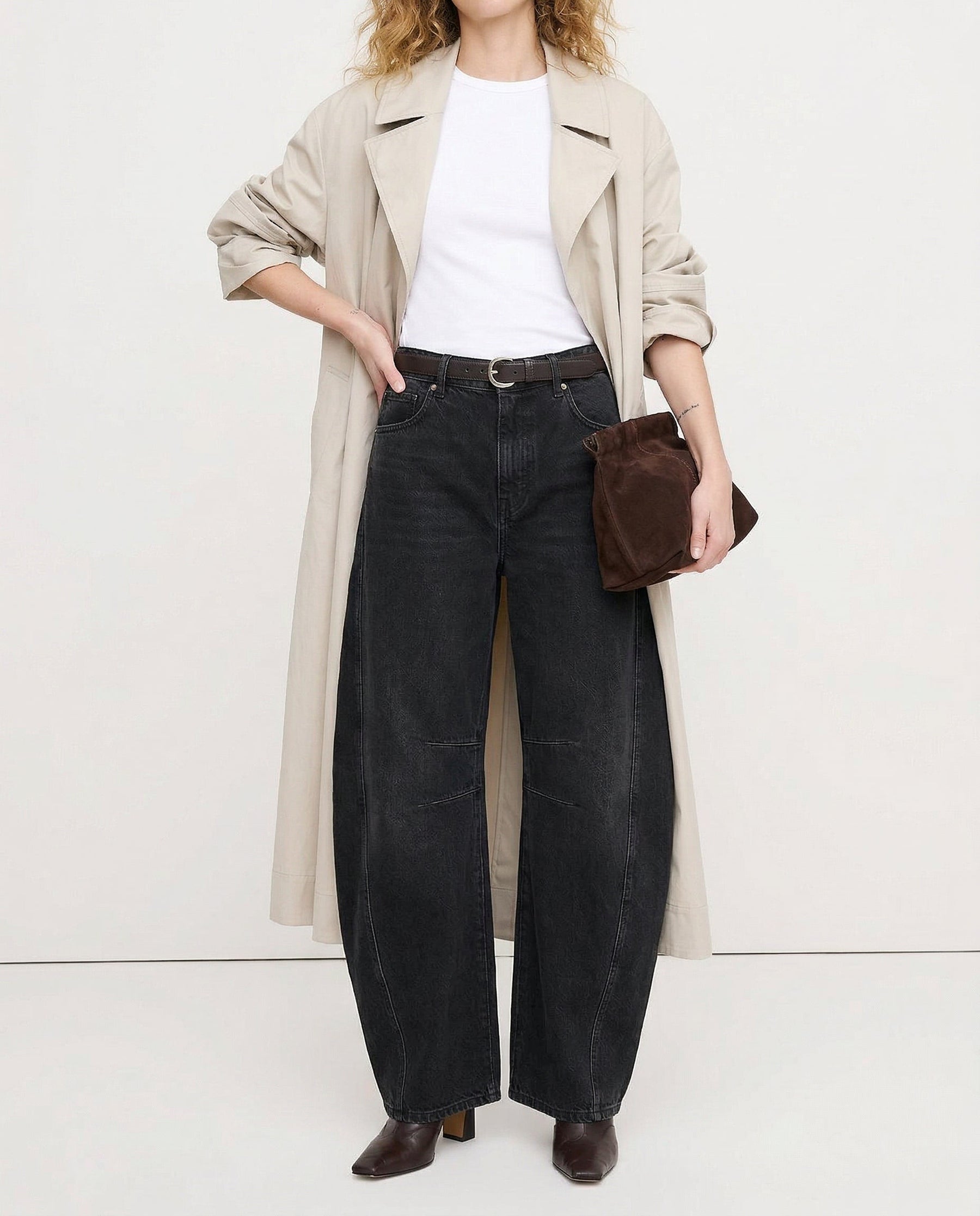 Leopard jeans styled casually with oversized t-shirt