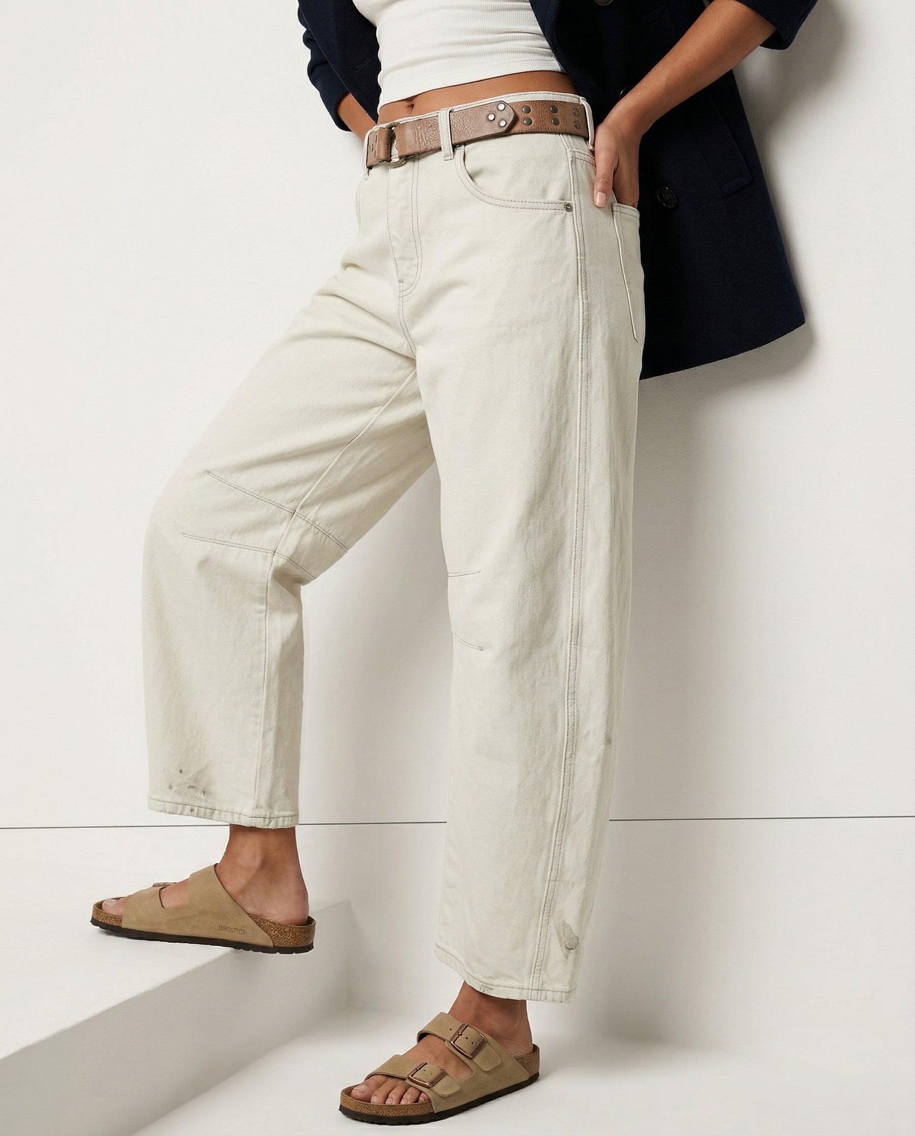 Women's Leopard Wide Leg Denim Jeans
