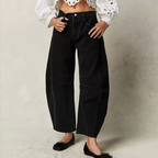 Women's Leopard Wide Leg Denim Jeans