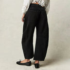 Women's Leopard Wide Leg Denim Jeans
