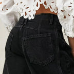 Women's Leopard Wide Leg Denim Jeans
