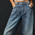 Women's Leopard Wide Leg Denim Jeans