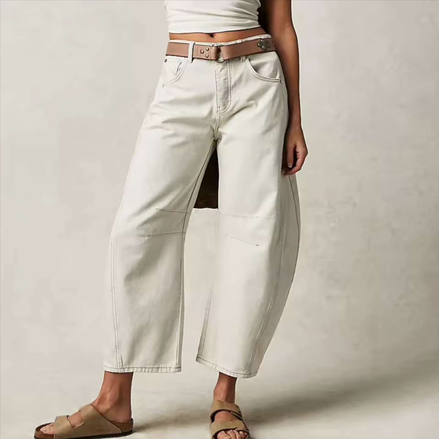 Women's Leopard Wide Leg Denim Jeans