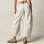 Women's Leopard Wide Leg Denim Jeans