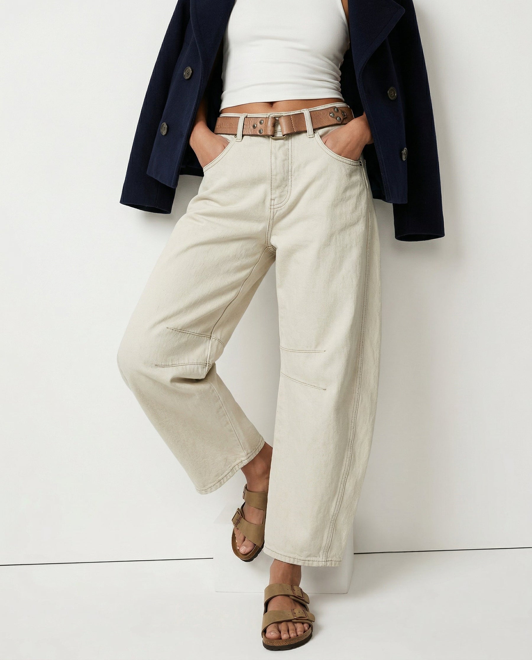 Women's Leopard Wide Leg Denim Jeans