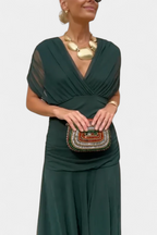 Back view showing ruched panel detailing