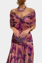 Off-shoulder neckline and shoulder strap detail