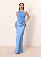 Full product view showing floor-length hem and fabric flow