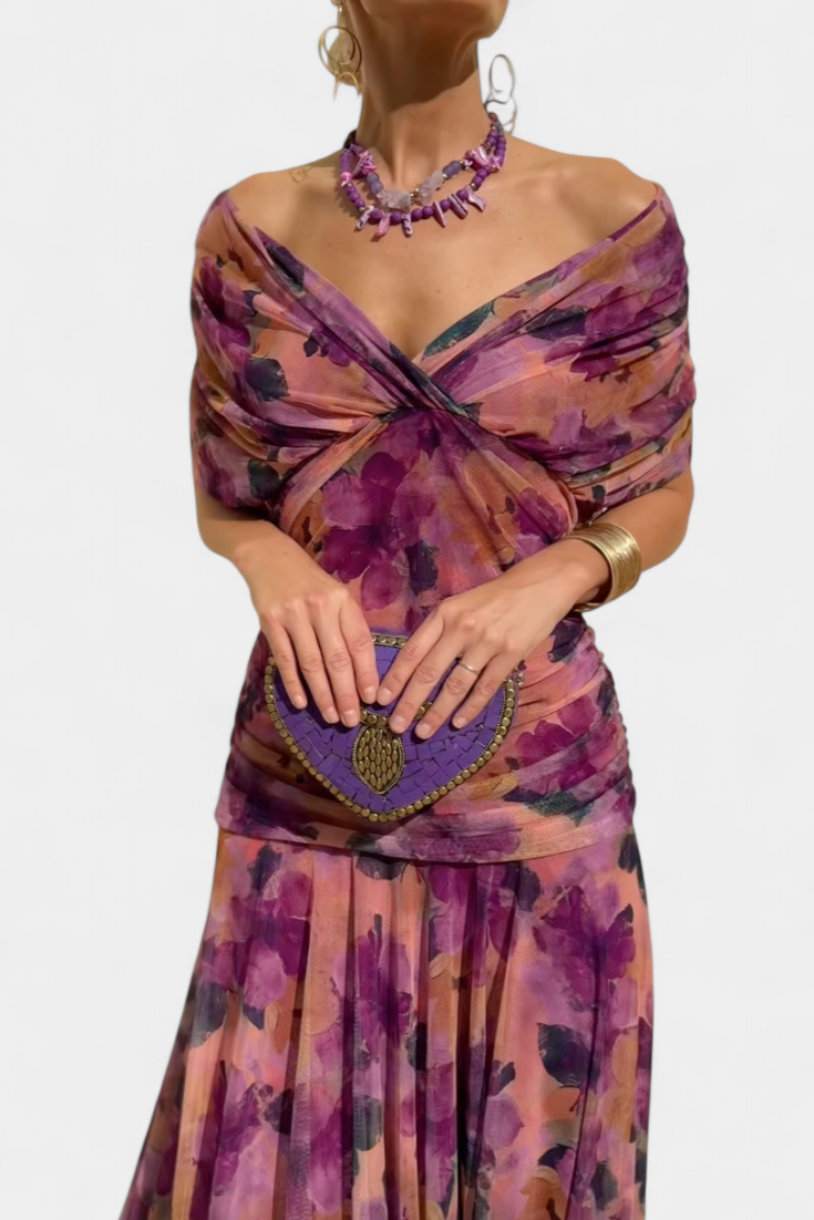 Full length shot of flowing maxi skirt hemline