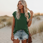 Full-length view of relaxed fit t-shirt styling